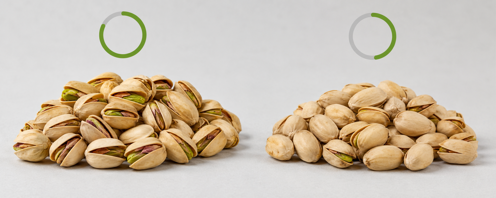 Percentage of open-shell pistachios: